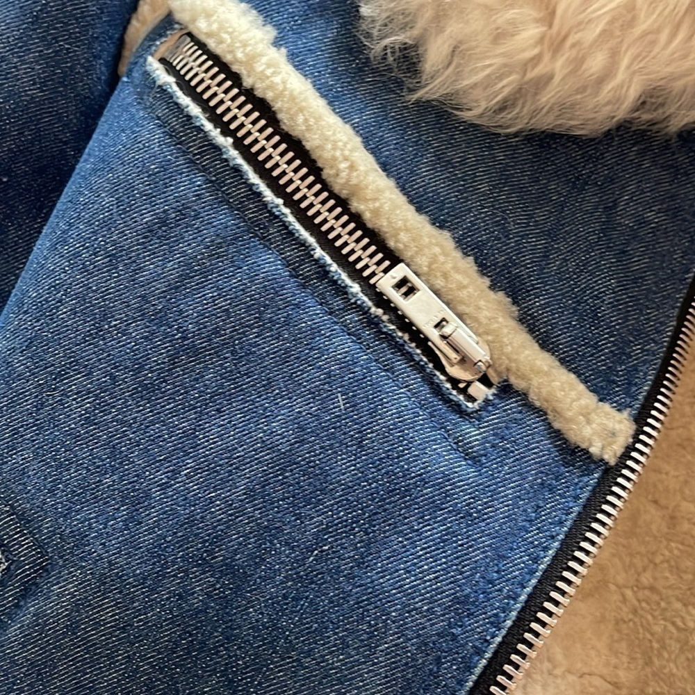 Rag & Bone shearling and denim jacket 100% real shearling internal and external - Picture 12 of 14